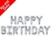 Foil Balloon Happy Birthday Silver